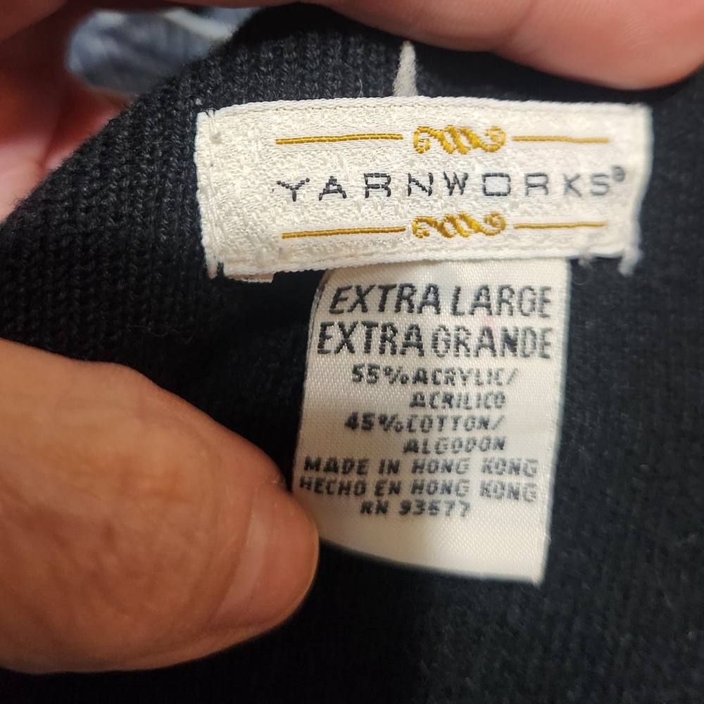 Yarnworks Black Button Up Sweater, Size XL - Picture 4 of 5